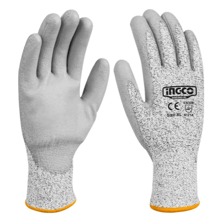 Luva Anticorte Ingco Hgcg02-xl Hppe Pu Tamanho Xl Cinza