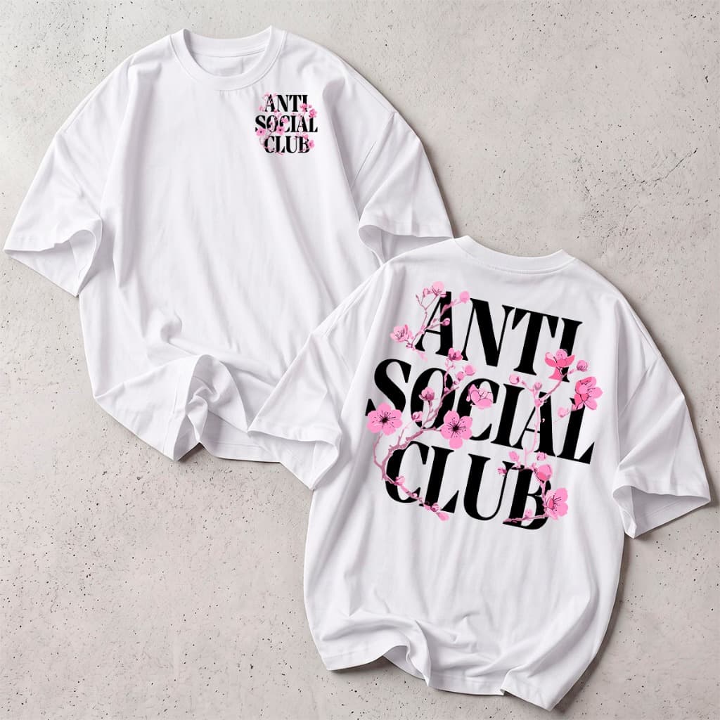 Camiseta Unissex Anti Social Social Club Flor Lírio Academia Streetwear 100% Algodão Moda Fio 30.1