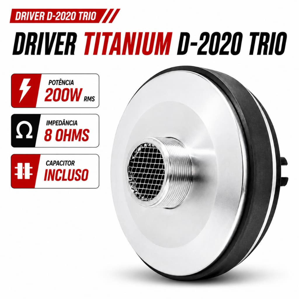 Driver Musicall D2020 Titanium 90W RMS 8 Ohms Som Profissional Potente Caixa Trio Som Automotivo