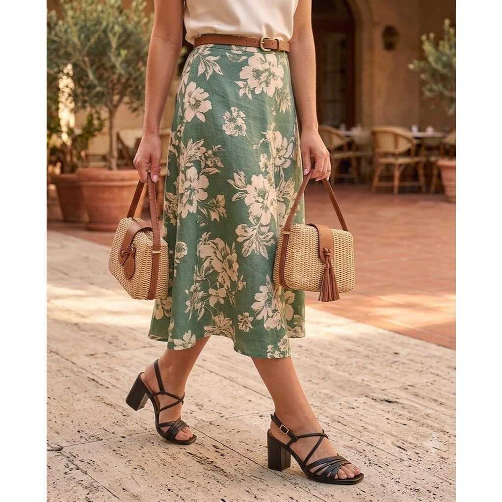 Sandália Feminina Tiras Salto Bloco Confortável Caramelo Verde Menta Preto Estilo Moda Confortável