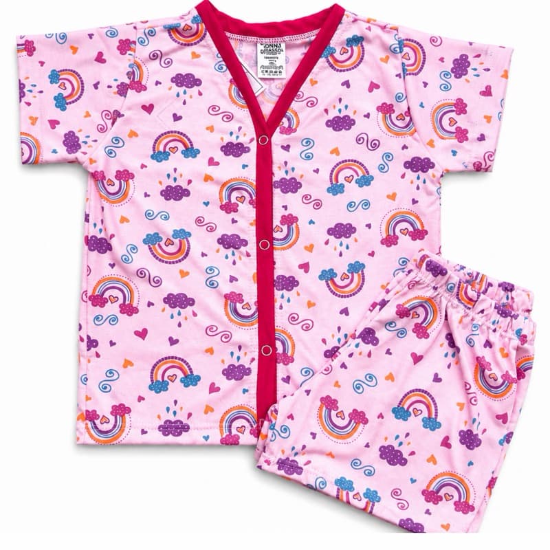roupa infantil menina blogueira  pijama menina menino americano blogueirinha manga curta verão calor