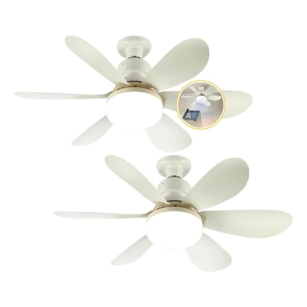 Kit 2x Ventiladores de teto Com Luz 3 em 1 com Controle Remoto Bivolt LED 110V-220V