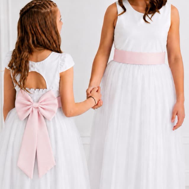 Faixa Laço Infantil Dama de Honra Acessório Pra Vestido Festa luxo Rosa Claro Bebe Pastel REF4196