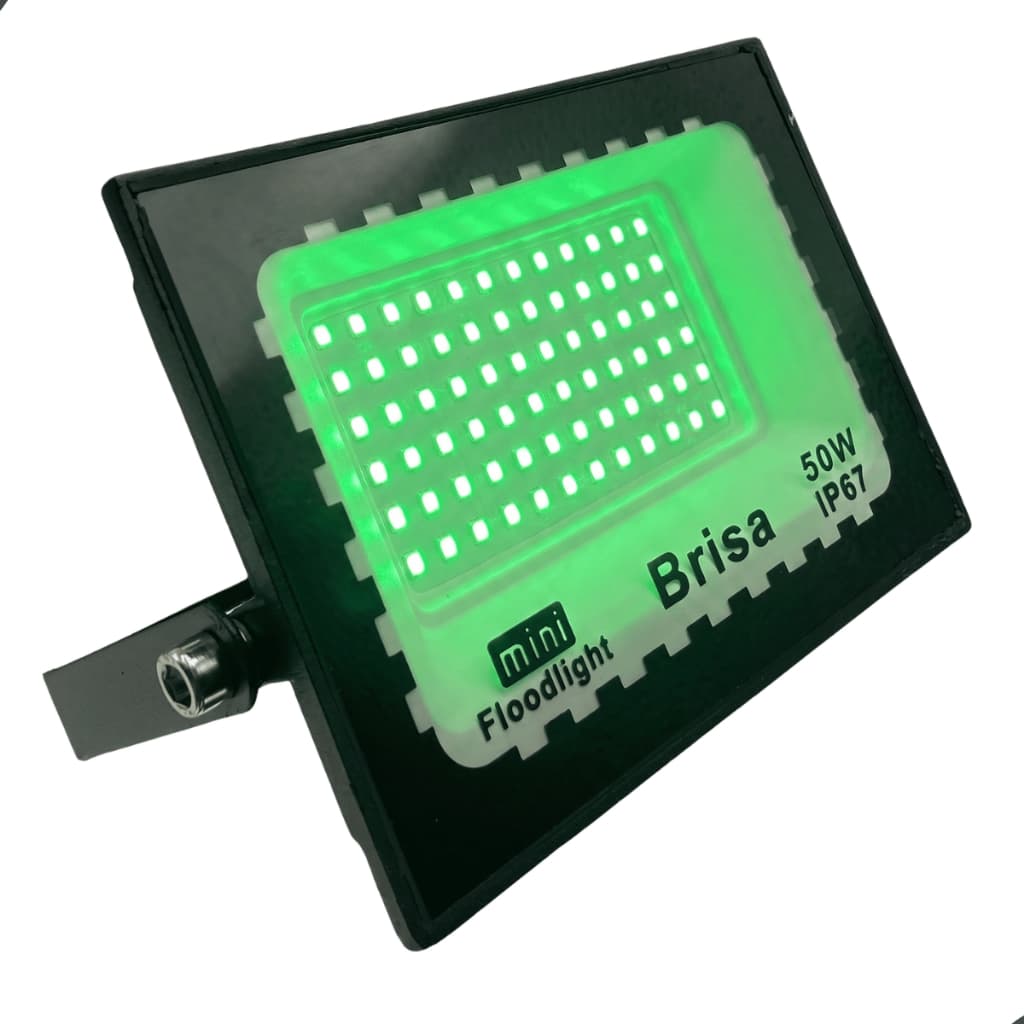 Refletor LED 50W Verde IP67 Bivolt Prova D'Água Holofote Jardim Fachada Paisagismo Uso Externo