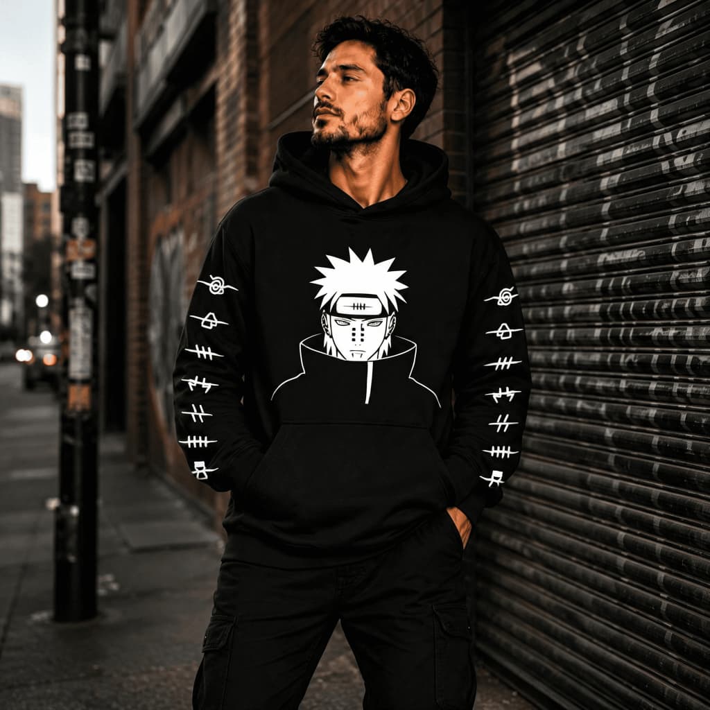 Moletom Canguru Anime Naruto Pain Desenho Blusa de Frio Casual Abrigo Timon Com Bolso E Capuz  Navio Ary Fontoura