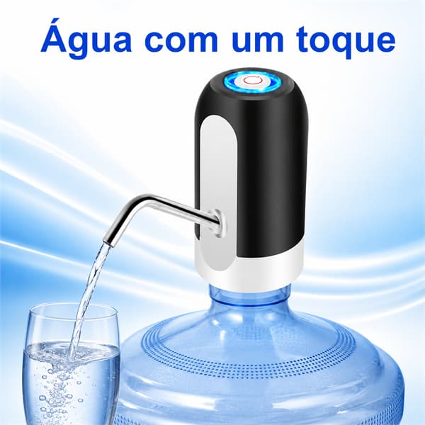 Bomba Elétrica Para Galão De Água Recarregável USB Universal 5L 10L 20L Dispenser Automático Prático