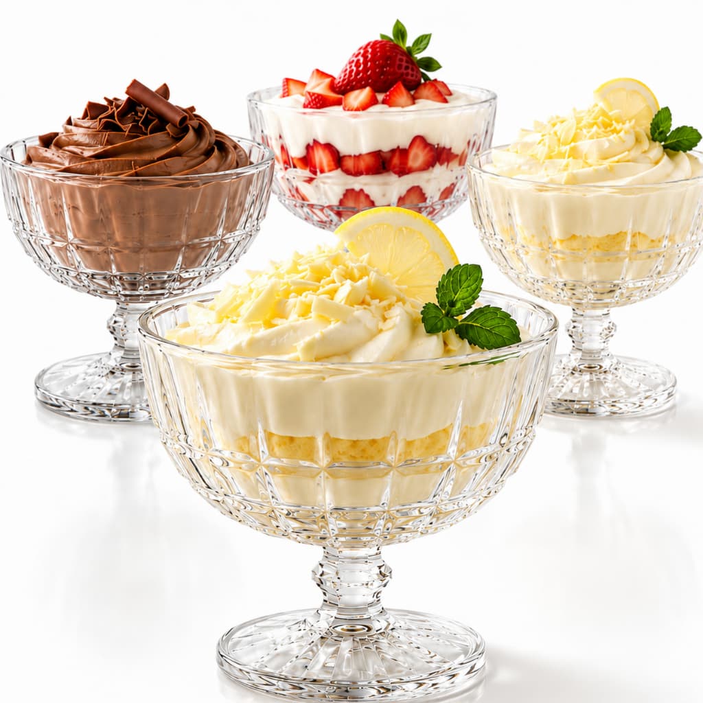 Taças Vidro Sobremesa Jogo Taça Transparente Sorvete Doces Açai Conjunto Luxo Mesa Posta Decoração
