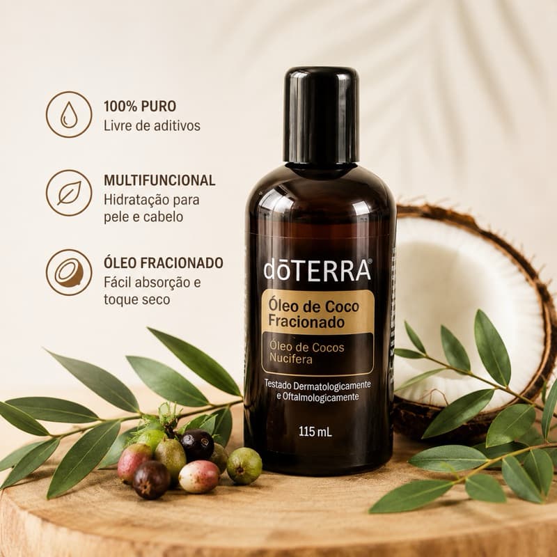Óleo de Coco Fracionado doTERRA 115ml Original | Óleo Carreador para Pele e Cabelos