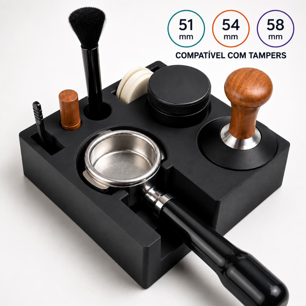 Estação de Compactação Café Espresso Suporte Tamper Barista 51mm 54mm 58mm
