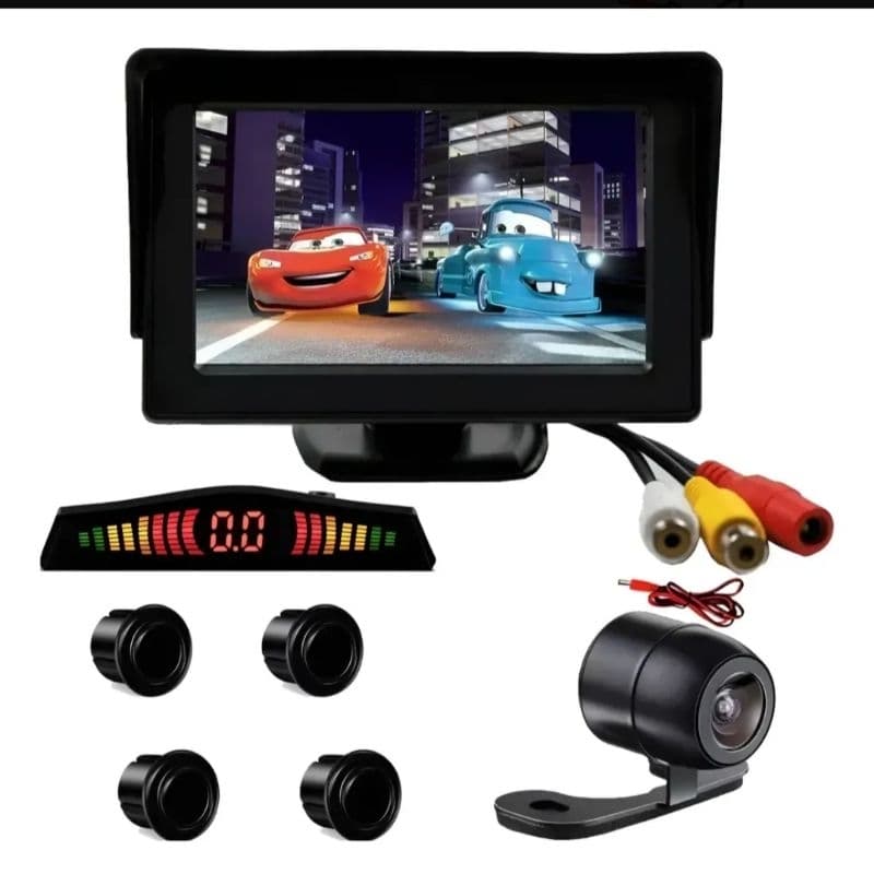 Kit Completo Sensor de Estacionamento + Tela LCD 4,3" + Câmera de Ré Universal