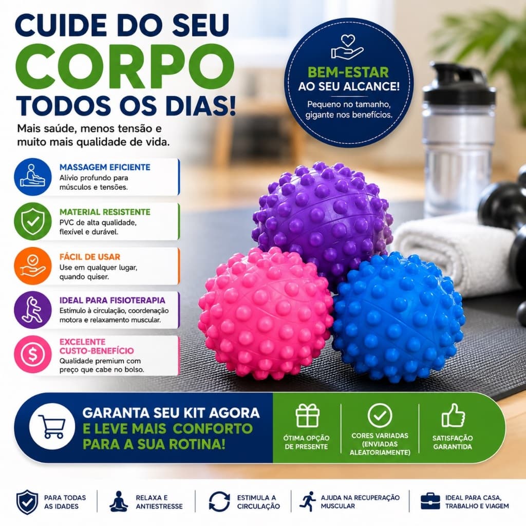 Bolinha de Cravo Massageadora Fisioterapeuta Para Exercícios Melhora a Circulação