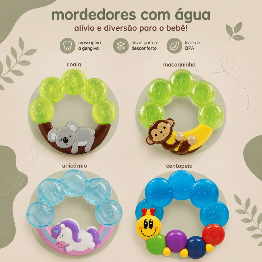 Mordedor de Água buba Mordedor Massageador Dente bebê infantil mordedor