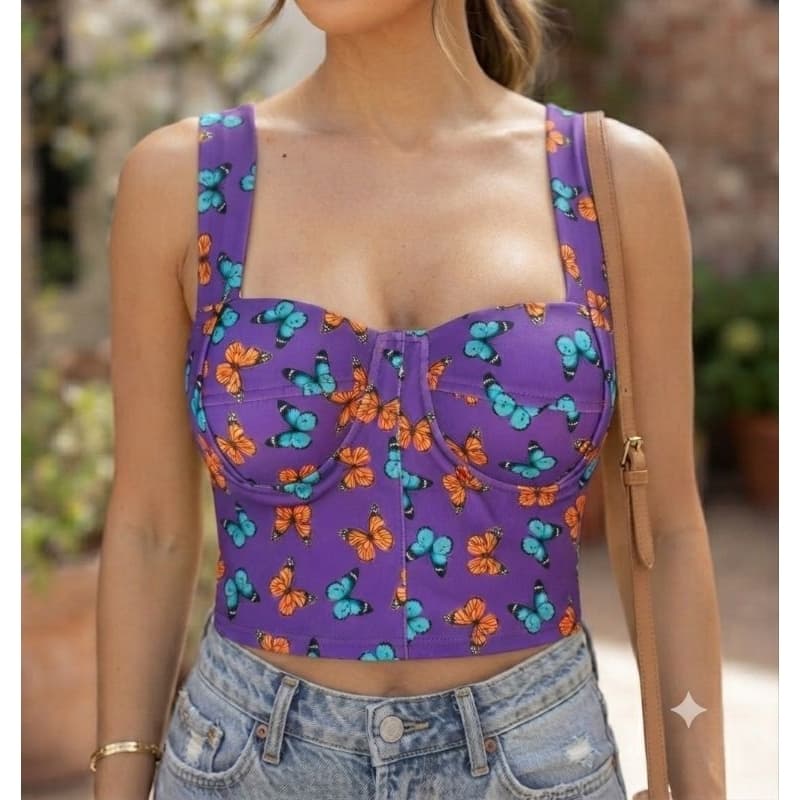 BLUSA FEMININA CROPPED REGATA VERÃO MODA NEOPRENE