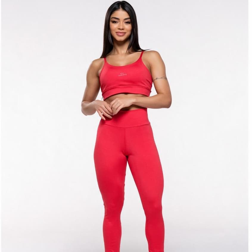Calça Legging Academia Cós Alto Fitness Coleção Flow Poliéster Treino Ginástica Não Transparente