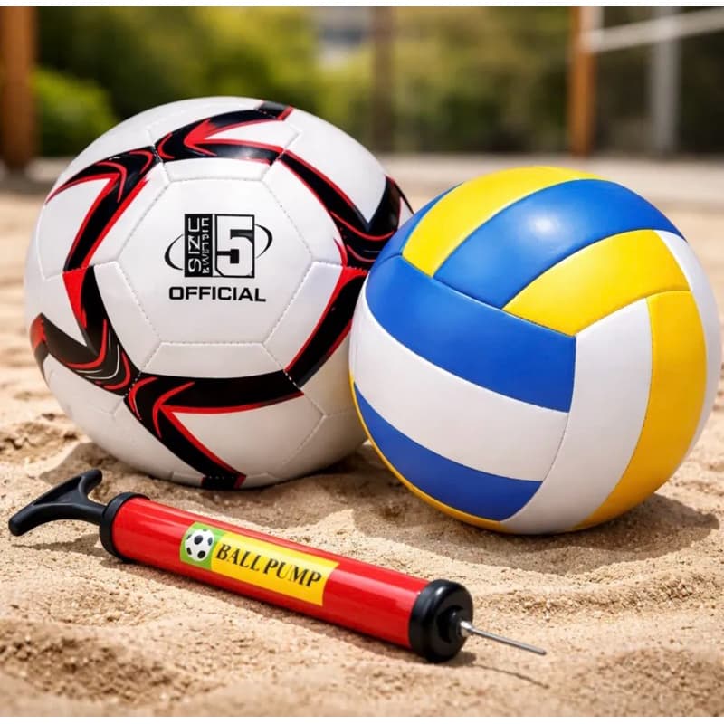 Kit Bola De Volei+bola De Futebol+bomba Sortidas Promoção