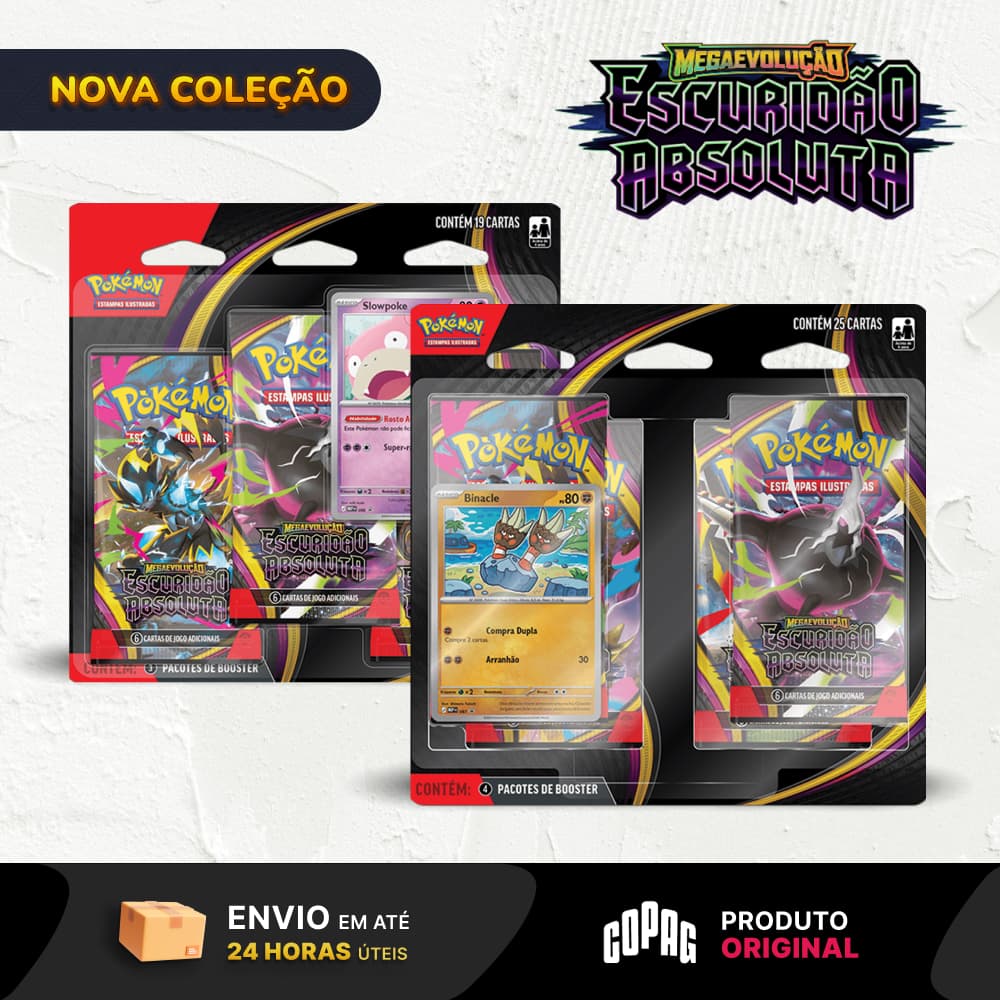 Pokémon TCG ME05 Escuridão Absoluta | Blister Quádruplo I Blister triplo I Booster I Original Copag | Lacrado PT-BR