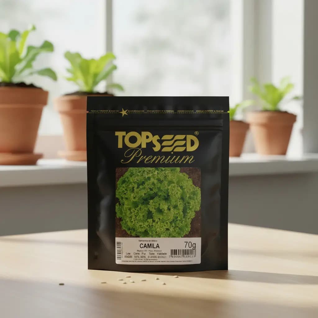 Sementes de Alface Camila Peletizada 2MX Topseed Premium para Plantio Horta Hidroponia