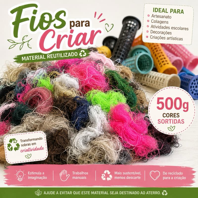 Fios Coloridos Retalhos Artesanato Colagem Atividades Criativas Material Reutilizado | Enchimento Almofada Saco Pancada