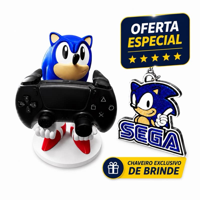 Suporte de Controle Sonic – Compatível com Xbox, PS5, PS4 e Pro Controller Switch