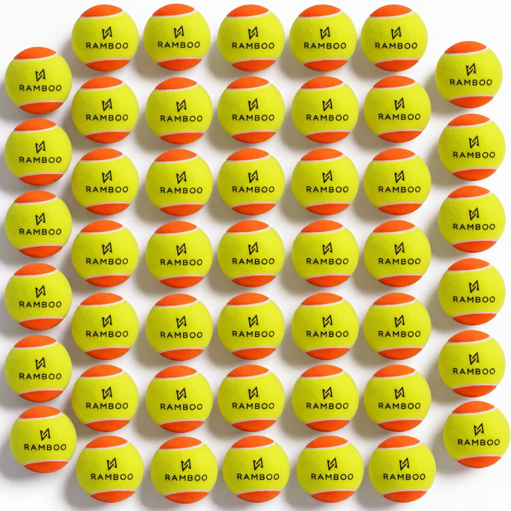 Bolinhas de Beach Tennis Profissional Oficial RAMBOO Kit 50 Bolas — Bola para Beach Tennis Homologada, Alta Durabilidade