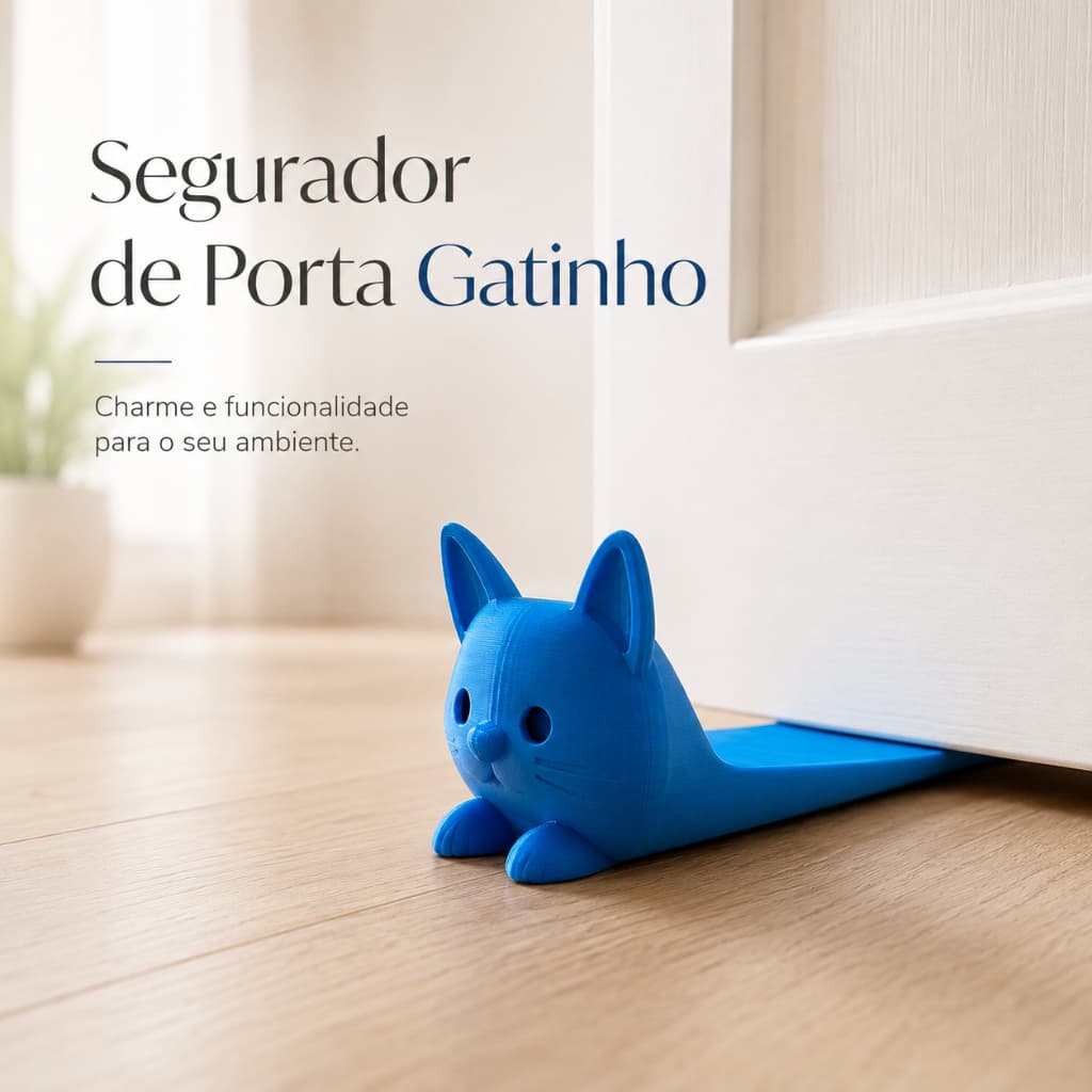 Trava Portas Funcional Gatinhos Decorativo Multiuso Casa Evita Batidas Antideslizante Prendedor