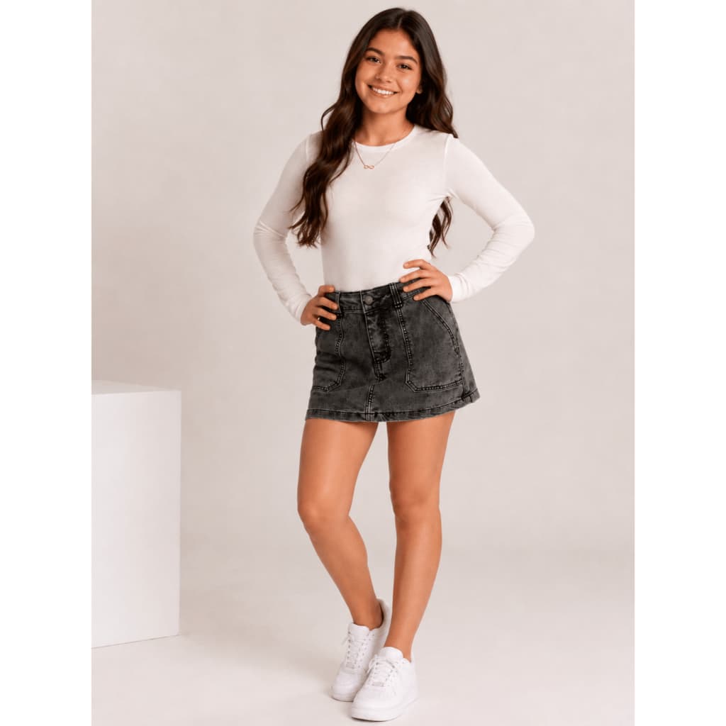 Short Saia Marmorizada Infantil Menina Feminino
