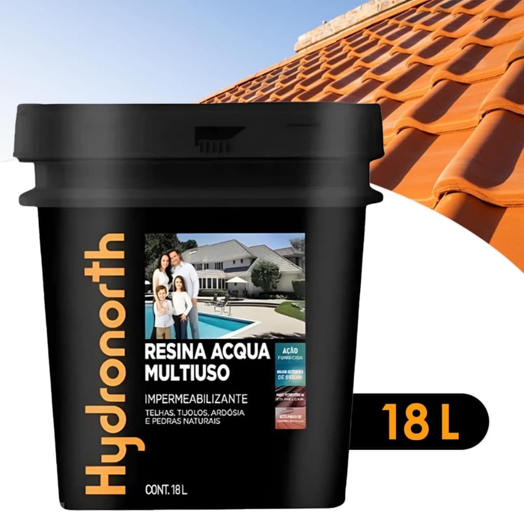 Resina Acrilica Multiuso Acqua Hydronorth Balde 18L Telhado