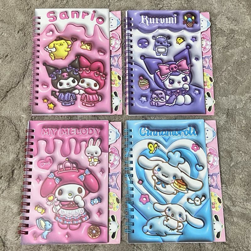 Bloco com Divisórias Adesivos Sanrio My Melody Cinnamoroll Kuromi