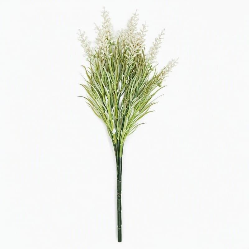 Planta Artificial Verde com Flores Brancas Buquê Decorativo para Vasos Casa Sala Quarto Escritório Decoração