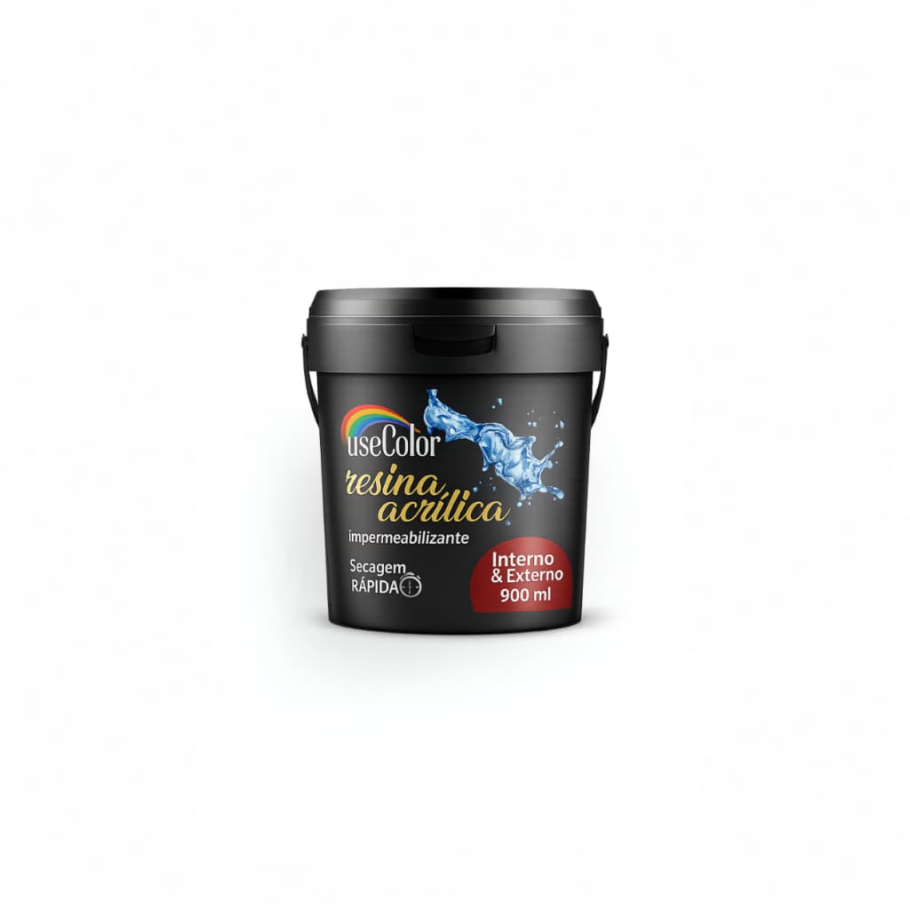 Resina Acrílica 900ML Incolor Brilhante Base Água impermeável Multiuso