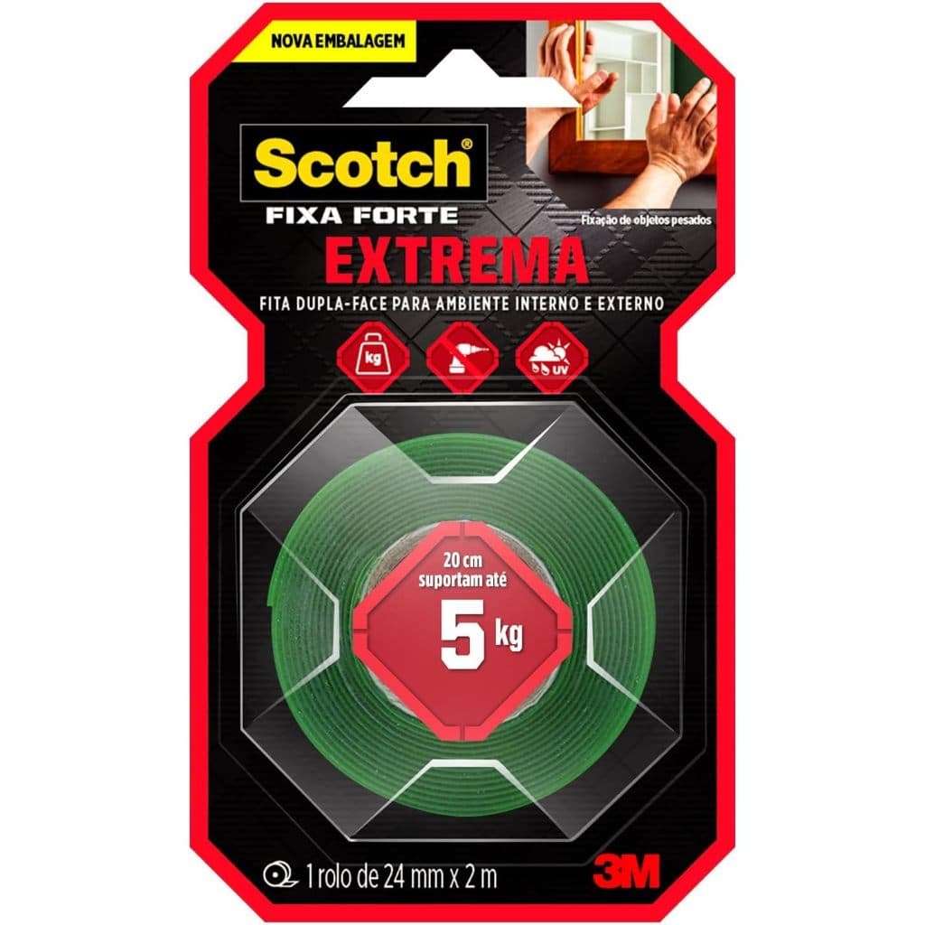 Fita Dupla Face Fixa Forte EXTREME 3M 24MM X 2M