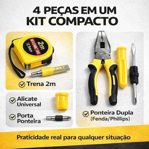 Kit Ferramentas Mini Alicate Ponteira Dupla Compacto Funcional