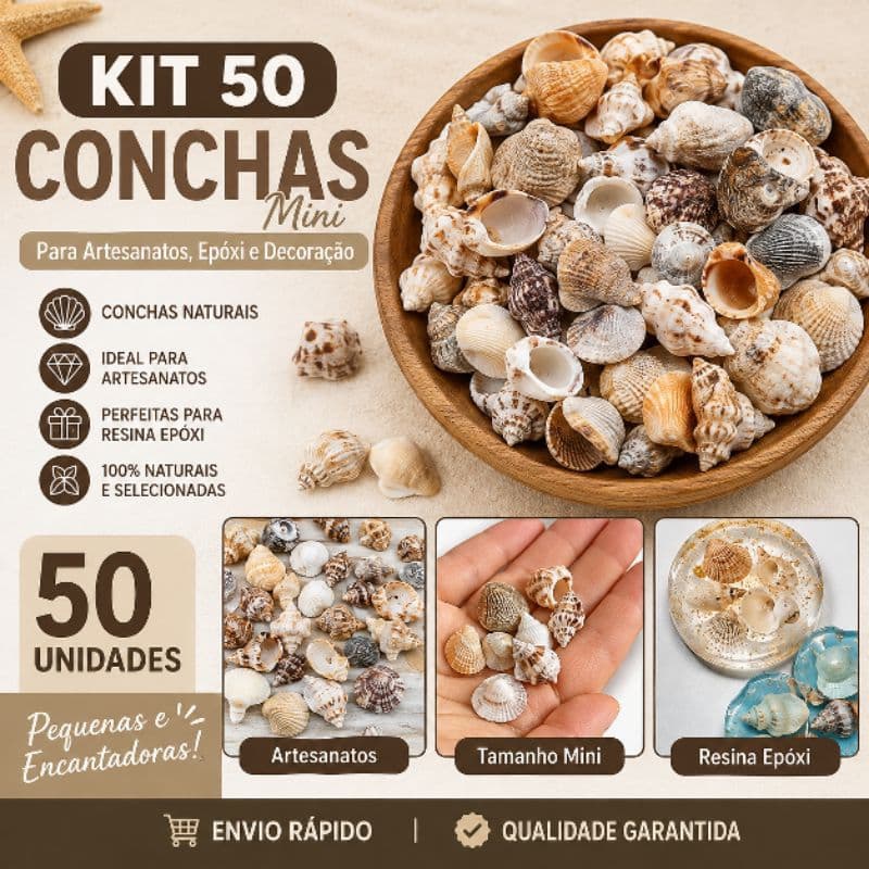 Conchas mini artesanatos decorações epóxi  /50 PCs/ aquários