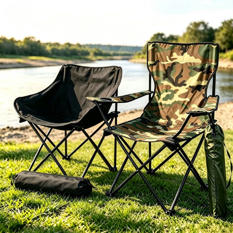 Cadeira Camping Super Leve Assento Alargado Suporta 200kg Dobrável Porta‑Copos Pesca Praia com Bolsa