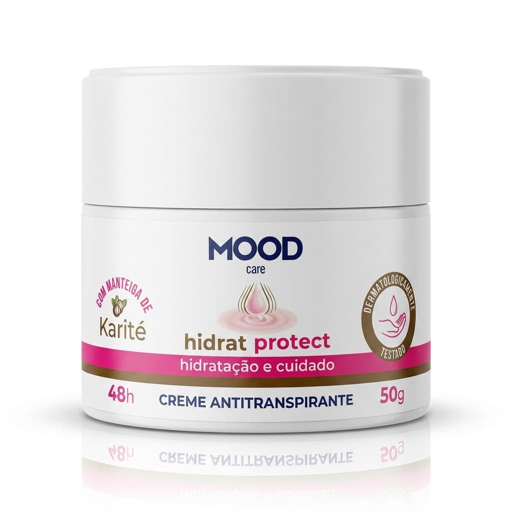 Desodorante Antitranspirante MOOD Care Hidrat Protect Creme 50g Proteção 48h Manteiga de Karitê