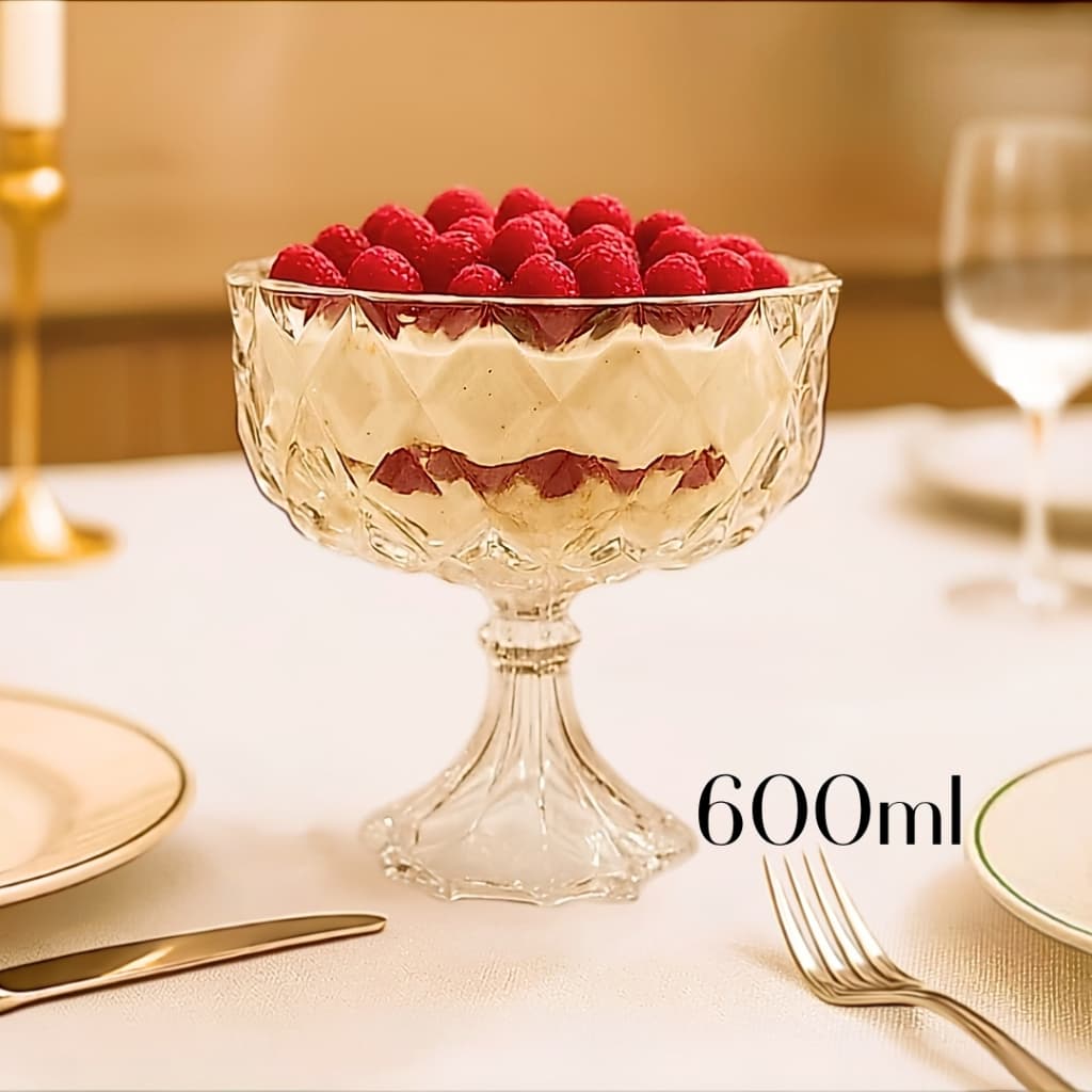 Centro de Mesa de Vidro ou travessa de sobremesa  Modelo Diamante 600ml Vidro Trabalhado Resistente