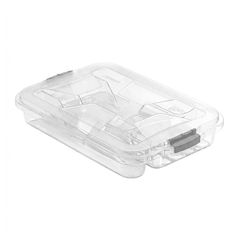 Porta Talheres Transparente com Tampa e Trava Organizador Multiuso para Gaveta de Cozinha
