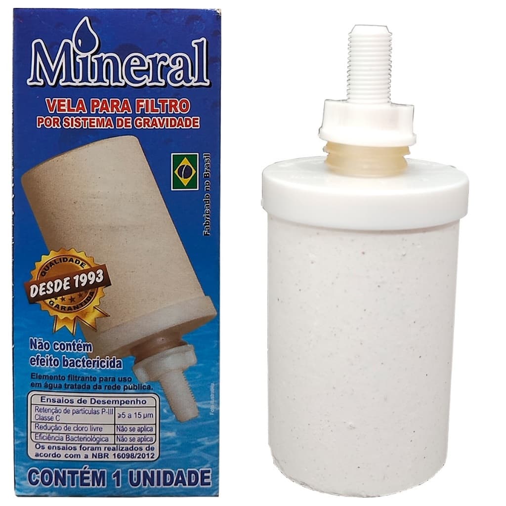 Vela Universal Refil Filtro De Barro Agua Mineral Gravidade Retém Impurezas Microporosa Purificador Agua Limpa