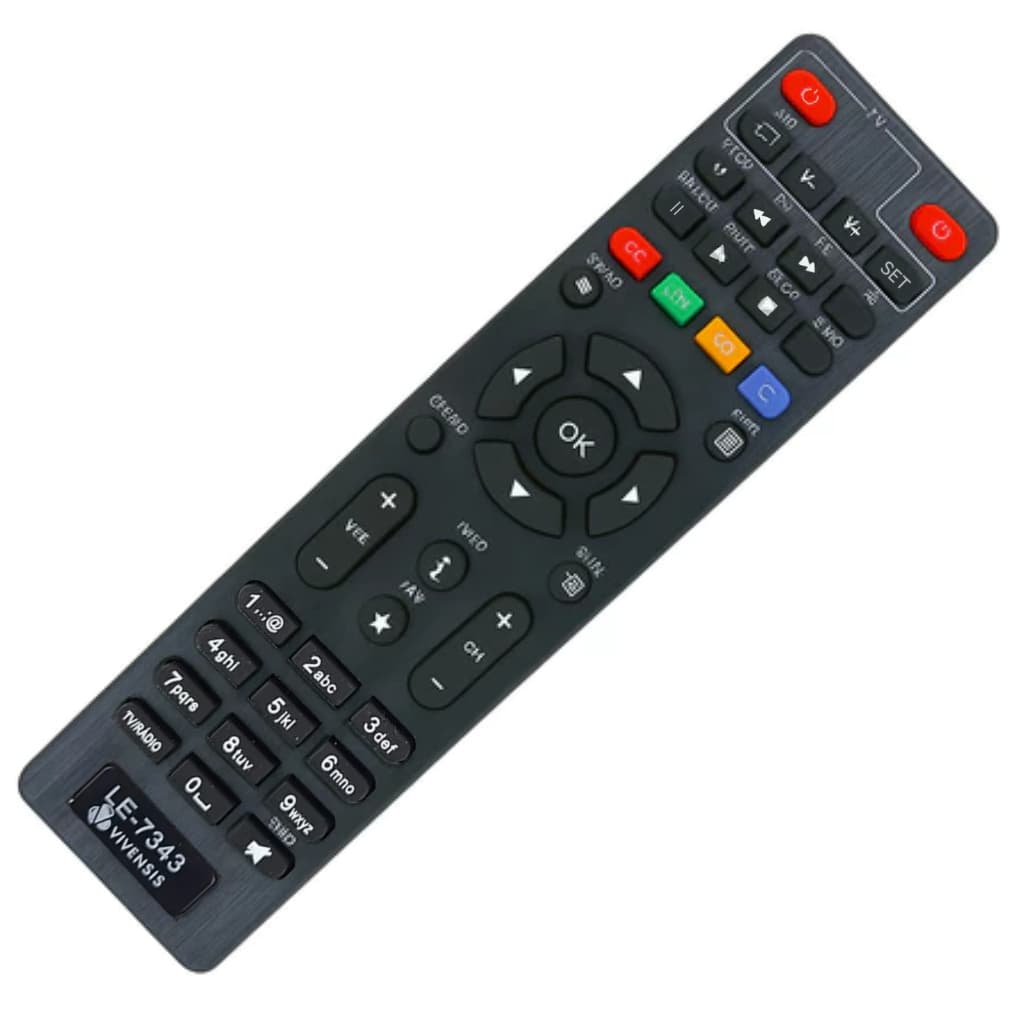 CONTROLE REMOTO PARA RECEPTOR DIGITAL VX10 VIVENSIS - LE-7343