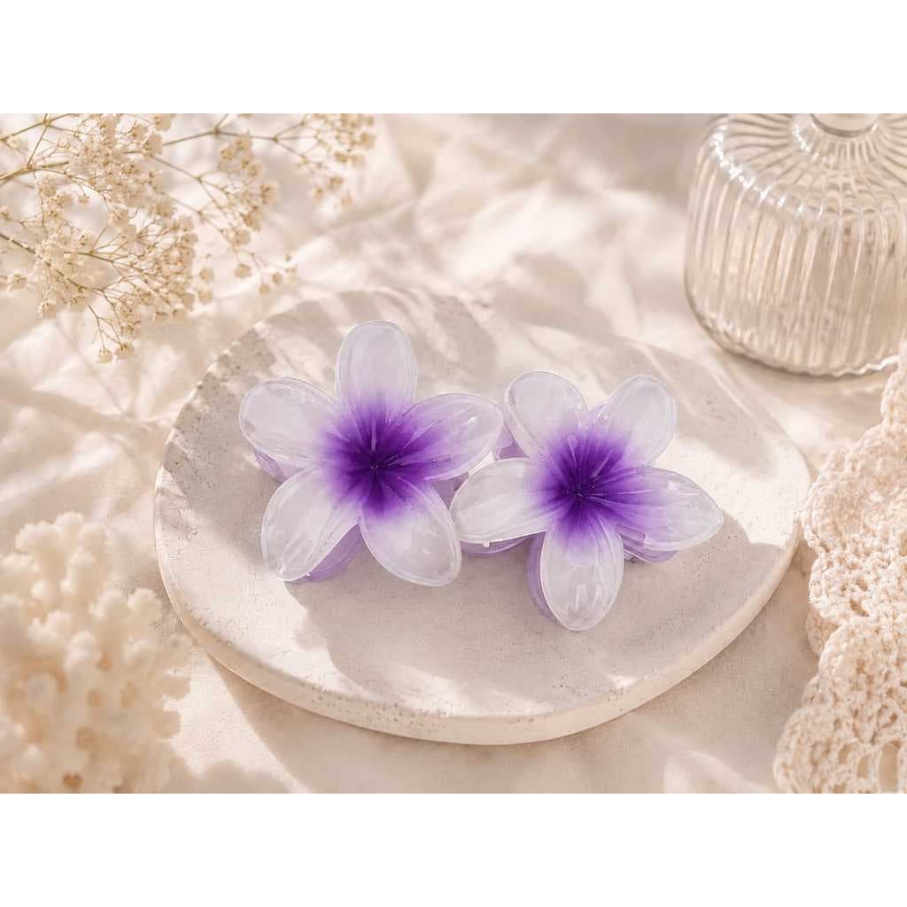 Presilhas de Cabelo Flor Verão 6 cm - Kit com 2/6/12 Unidades. Grampos Piranha Praia Cor Aleatórias -  Feminina Fashion