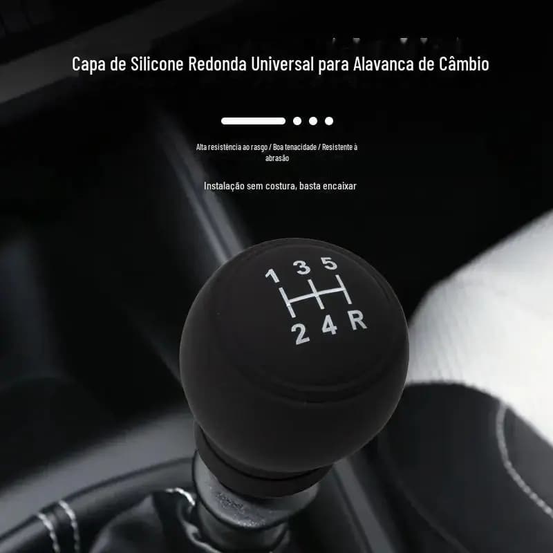 Capa Manopla Cambio Silicone Universal Protetor Alavanca Carro 5 Marchas Antiderrapante Macio Alta Resistencia
