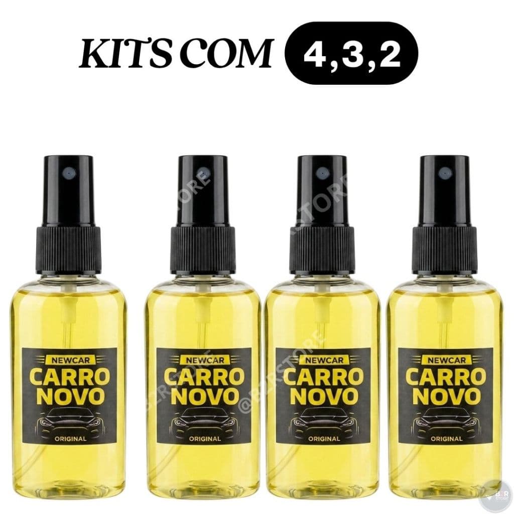 𝗞𝗜𝗧 4 CHEIRINHO CARRO NOVO PREMIUM New Car Elimina Fungos e Bactérias, Aroma Duradouro