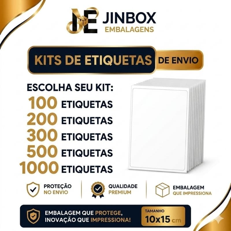 Etiqueta Térmica 10x15 Adesiva 100x150mm para Envio E-commerce – Kit 100 a 1000