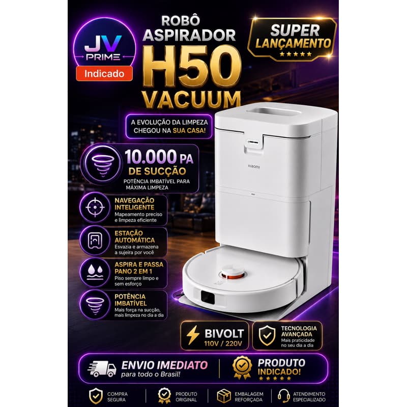 Robot H50 Vacuum 10.000 PA Com Garantia 100%Lacrado Original