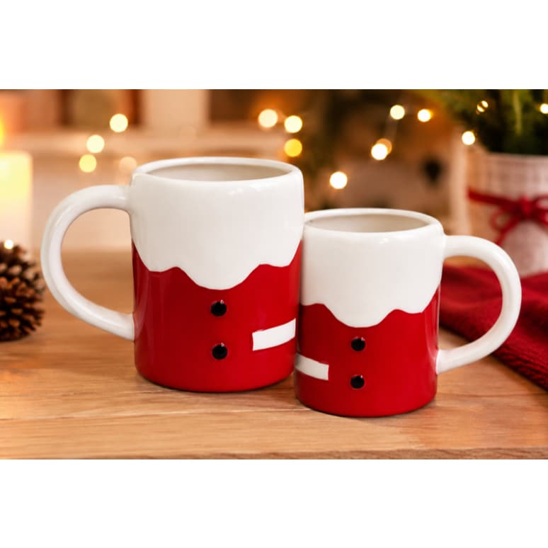 CANECA DE NATAL PORCELANA ROUPA PAPAI NOEL 330ML