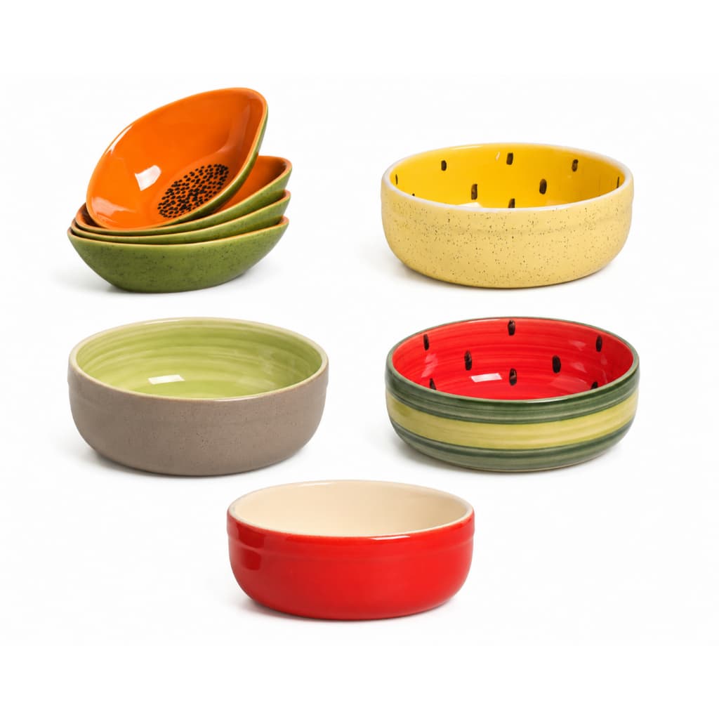 Kit 8 Bowls em Cerâmica Linha Tropical