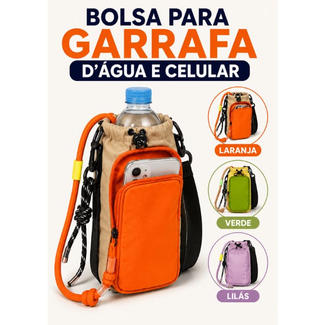 Bolsa Suporte Para Garrafa De Água e Celular Caminhada Academia À Prova D'água Com Alça Ótima para Garrafa Hilee