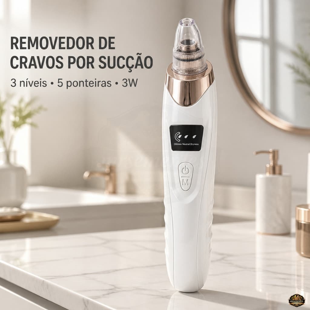 Removedor De Cravos Por Sucção Aspirador De Cravos Elétrico 5 Ponteiras USB 3 Níveis De Potencia