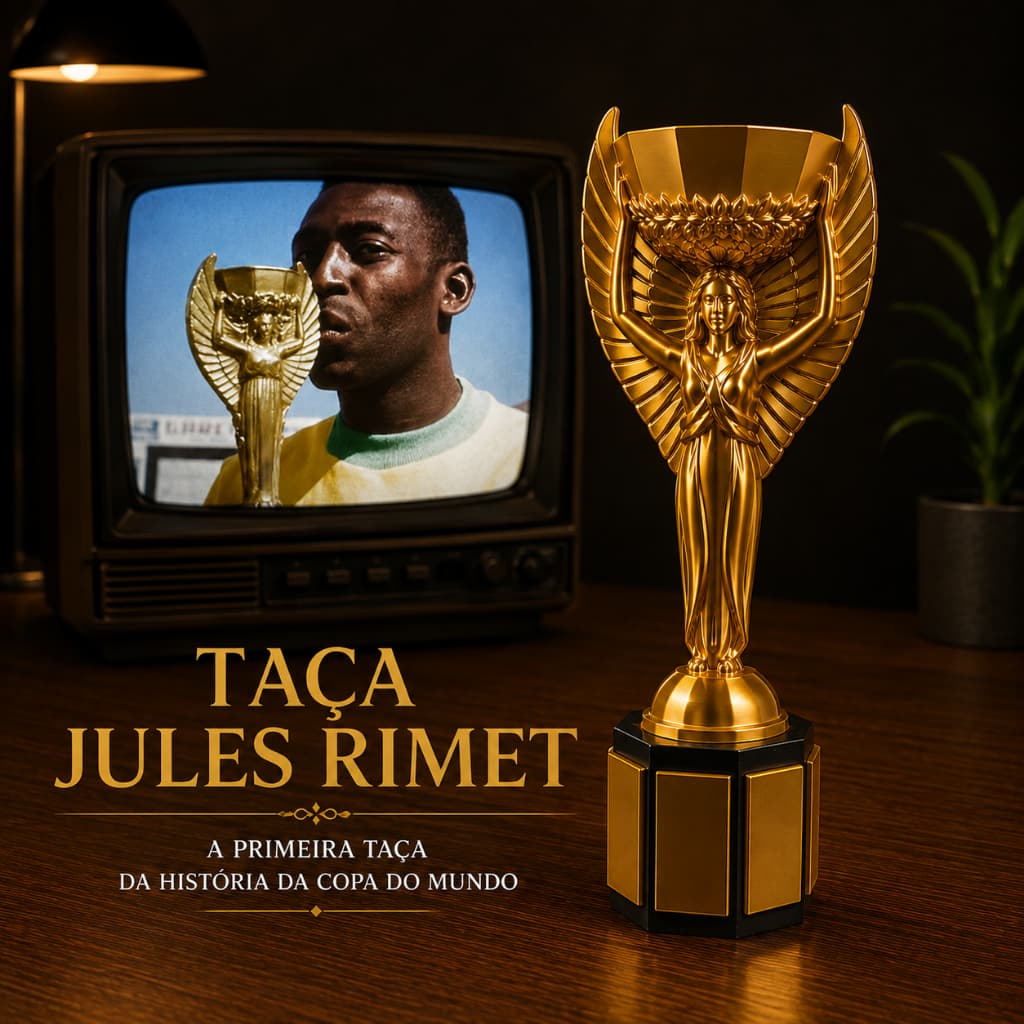 Taça Jules Rimet Fios de Seda Dourados Réplica Copa do Mundo Troféu Mundial Futebol Decoração Colecionável Presente