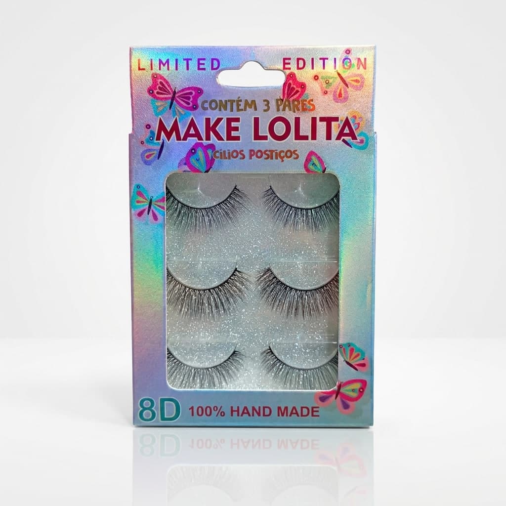 Cílios Postiços 8D Unity 3 Pares Efeito Volumoso Leves e Naturais 9x2x14cm